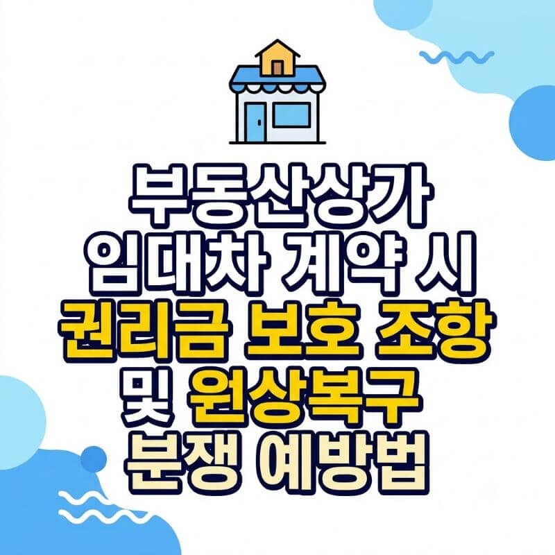 부동산상가 임대차 계약 시 권리금 보호 조항 및 원상복구 분쟁 예방법