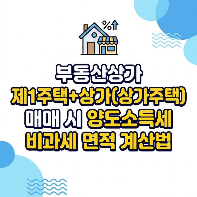 부동산상가 제1주택+상가(상가주택) 매매 시 양도소득세 비과세 면적 계산법