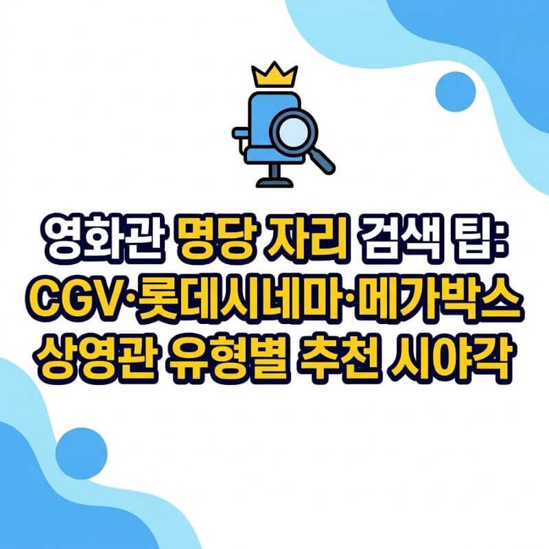영화관 명당 자리 검색 팁 CGV·롯데시네마·메가박스 상영관 유형별 추천 시야각