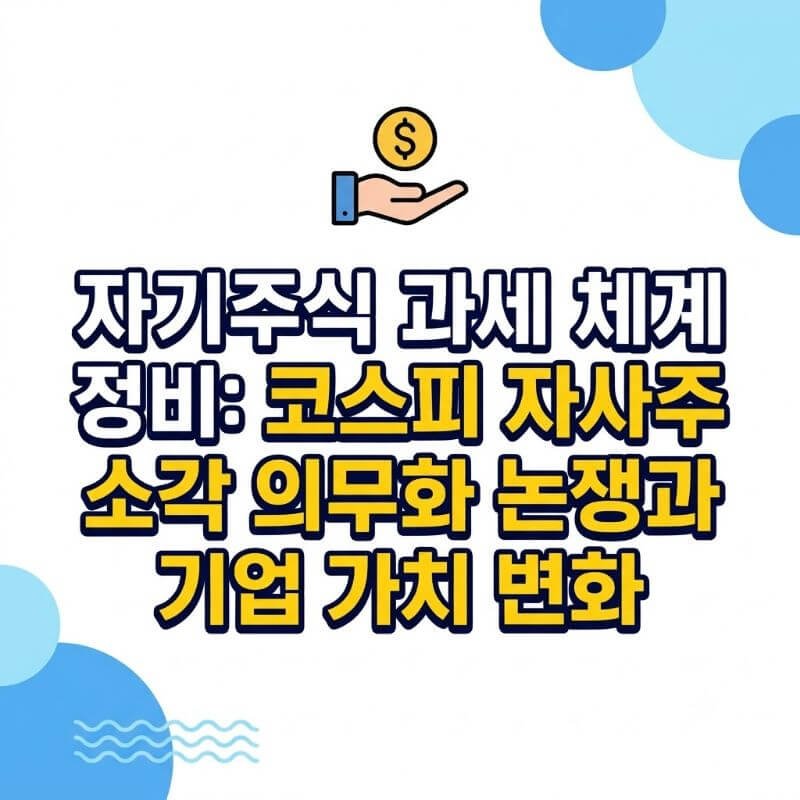 자기주식 과세 체계 정비 코스피 자사주 소각 의무화 논쟁과 기업 가치 변화
