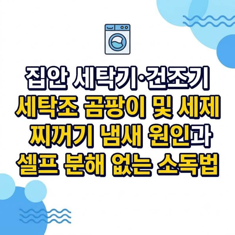 집안 세탁기·건조기 세탁조 곰팡이 및 세제 찌꺼기 냄새 원인과 셀프 분해 없는 소독법