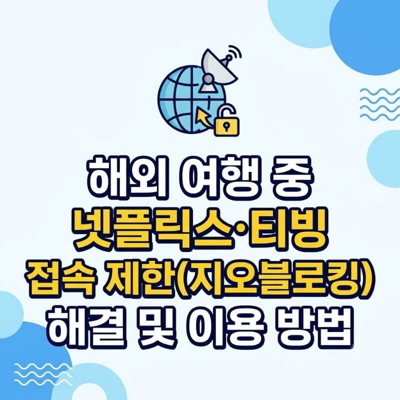 해외 여행 중 넷플릭스·티빙 접속 제한(지오블로킹) 해결 및 이용 방법