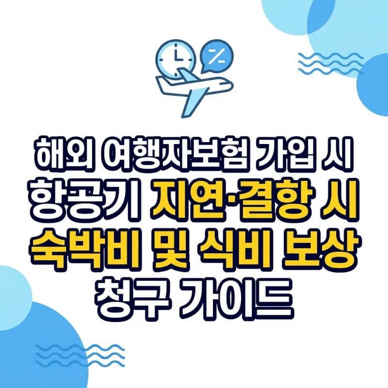 해외 여행자보험 가입 시 항공기 지연·결항 시 숙박비 및 식비 보상 청구 가이드