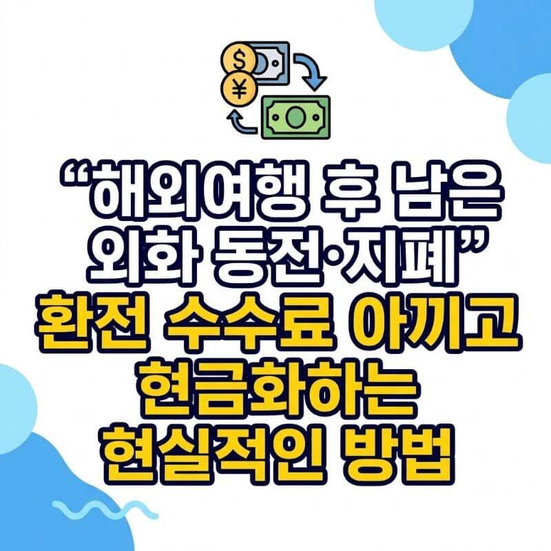 해외여행 후 남은 외화 동전·지폐 환전 수수료 아끼고 현금화하는 현실적인 방법