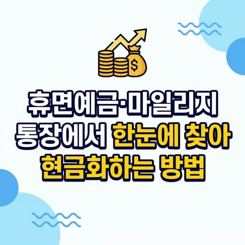휴면예금·마일리지 통장에서 한눈에 찾아 현금화하는 방법